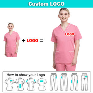 Uniforme de travail infirmier à logo personnalisé, best-seller, respirant, doux, séchage rapide, en polyester et coton, pour femmes, scrubs d'hôpital, tendance - Product Image 2