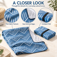 Serviette de plage en microfibre Fit-Flip, légère, fine, à séchage rapide, grande serviette de plage résistante au sable, imprimée en chevron
