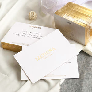 Carte postale personnalisée avec logo imprimé feuille d'or merci pour vos cartes de commande pour carte de remerciement personnalisée pour les affaires - Product Image 5