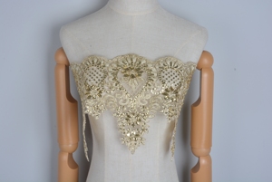 Factory Direct <strong>Sequin</strong> Embroidery <strong>Lace</strong> Trimming Wedding Mesh <strong>Lace</strong> <strong>Trim</strong> Cord Embroidery Guipure Garment Clothes - Product Image 2