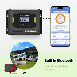 Livraison gratuite KWAFOO 50a <span class=keywords><strong>Mppt</strong></span> Smart Solar Converter Regulator Charge Controller Setup <span class=keywords><strong>Mppt</strong></span> Battery Charger Meter <span class=keywords><strong>100</strong></span>/<span class=keywords><strong>50</strong></span> US Stock - Product Image 4