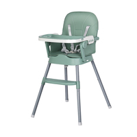 Chaise haute et table pour bébé en gros, chaise de croissance réglable en plastique pour enfants, chaise haute pliable en un clic