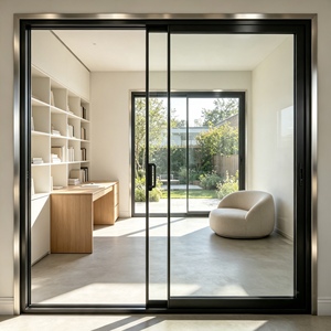 Puerta Corredera de Vidrio de Aluminio con Aislamiento Térmico de Alta Calidad, Insonorizada, para Villa, Suministro Directo de Fábrica - Product Image 1