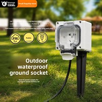 Prise de terre extérieure étanche IP66 en acier inoxydable 20A pour projets de pelouse et de cour, rallonge pour tondeuses à gazon