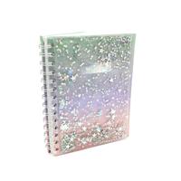 Vente en gros Carnets à spirale en PVC avec couverture étoile liquide à paillettes imperméables pour étudiants
