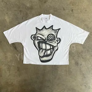 Individueller Druck 300 Gsm dickkragen Hip Hop Boxy Fit Tees Hersteller schwergewicht Übergröße Grafik-T-Shirt