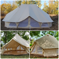 Grande Tente Cloche Empereur de Luxe Extérieure, Imperméable en Toile de Coton, pour Camping, Hôtel, Glamping, Festival ou Événement, pour 10 à 12 Personnes