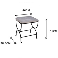 Loft industriel rectangulaire maquillage vanité velours repose-pieds tabouret pouf pour pouf canapé tabouret avec pieds en acier noir