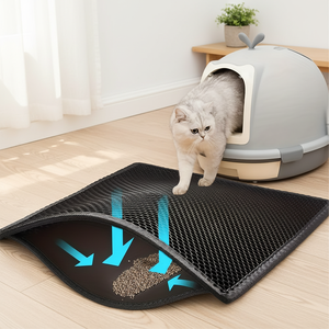 Tapis de litière pour chat Hovicaed <span class=keywords><strong>double</strong></span> couche, anti-éclaboussures, en EVA, facile à nettoyer, lavable, couleur personnalisable, pour litière de chat - Product Image 1
