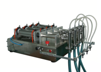 Machine de remplissage semi-automatique à quatre pistons de comptoir (jus, lait, huile, savon, eau) pour emballage en cartons