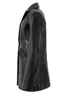 Blazer de Mujer Personalizado 100% Cuero Nappa Negro Genuino, Corte Entallado, Marca Privada OEM/ODM, Estilo Moderno y Lujoso - Product Image 3