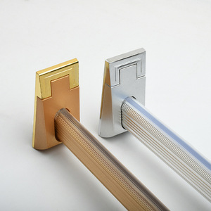 Aluminum Alloy Wardrobe Hanging Rod Gold Double Damper <b>Track</b> Wall Mount Hardware Accessories - Product Image 2