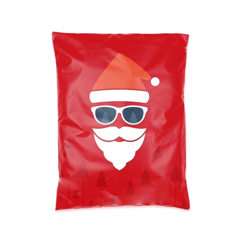 de Navidad Uso de auto-adhesivo bolsas de envío Santa diseño en los anuncios publicitarios de polietileno 10X13 pulgadas