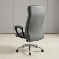 Chaise de bureau exécutive en cuir véritable avec fonction massage, design moderne, rotation libre pour utilisation informatique