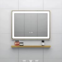 Miroir de salle de bain intelligent personnalisé avec éclairage LED, commande tactile, décoration murale, miroir de maquillage pour salle de bain