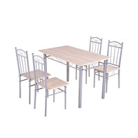 Vente en gros, meubles d'intérieur de salle à manger, style moderne et populaire, en mdf + pvc, table et chaises de 4 places, vente en gros