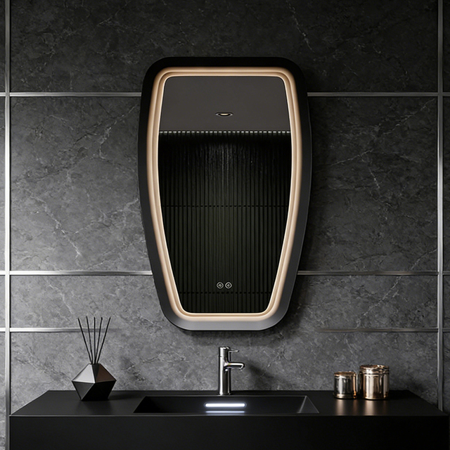 LED Bathroom Mirror Anti-Fog Touch Switch Wall-Mounted Backlit Illuminated Makeup Vanity Mirror Commercial Hotel Wholesale