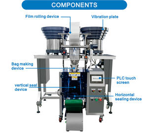 Machine de comptage et d'emballage multifonctionnelle pour petites pièces métalliques, vis, écrous et clous, avec 3 plaques vibrantes pour composants de quincaillerie - Product Image 6