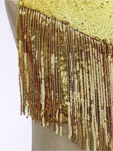 Disfraz de Baile Disco para Niñas, Conjunto de 2 Piezas con Lentejuelas y Flecos, Top Triangular y Pantalones Acampanados, para Salsa Latina, Carnaval, Actuaciones en Escenario - Product Image 3