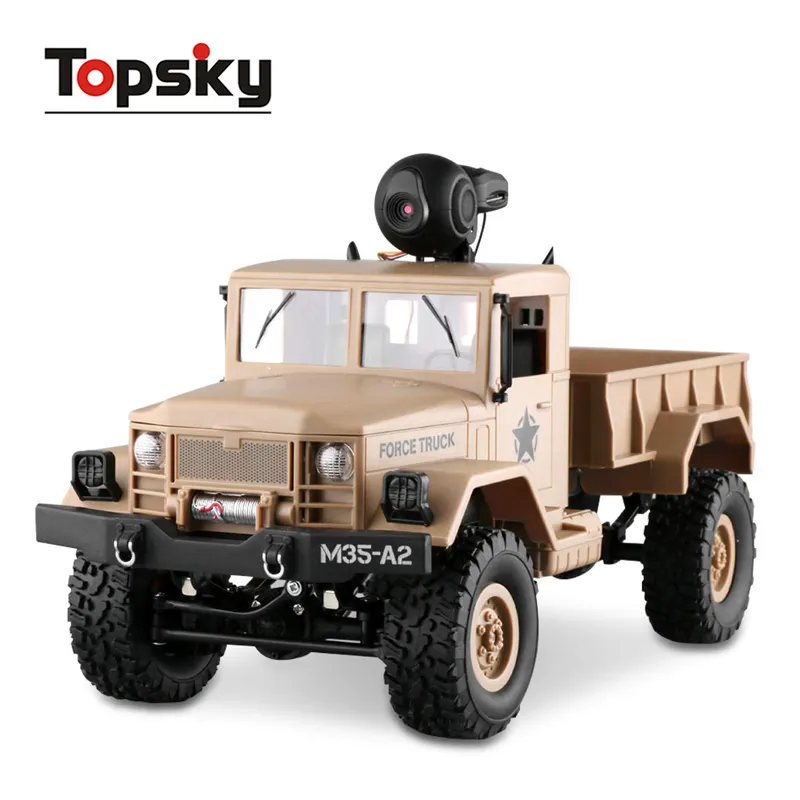 Crawler rc — voiture avec caméra vidéo, camion militaire, charge 2.4G 4WD, jouet avec appareil photo, nouveauté