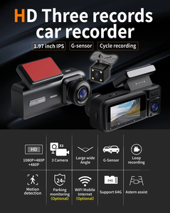 กล้องติดรถยนต์<span class=keywords><strong>3</strong></span>นิ้ว<span class=keywords><strong>2</strong></span>นิ้วสำหรับรถยนต์เครื่องบันทึกวิดีโอ1080p กล้องหน้ารถยนต์ DVR กล้องมองหลังสำหรับรถยนต์กล่องดำอุปกรณ์เสริมรถยนต์ - Product Image 2