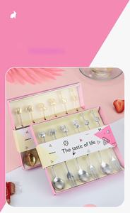 Ensemble de couverts en acier inoxydable 304, fourchette, cuillère, fourchette à fruits, cuillère à café, fourchette créative en forme de lune, boîte cadeau - Product Image 4