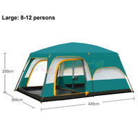 Tiendas de Campaña para 8, 10 o 12 Personas a Precio Competitivo, Carpa Familiar de Lona Impermeable para Viajes al Aire Libre con Cama