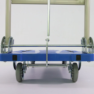 Truk tangan Platform kapasitas tinggi PH1537S beban 150KG 4 "kastor tahan lama Platform besar 700x445x895mm tenaga kerja gudang - Product Image 4
