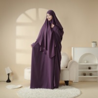 Ensemble de vêtements de prière pour femmes musulmanes Abaya Khimar Maxi jupe Burka pour Jilbab caftan-grande taille sans couture correspondant islamique Hijab