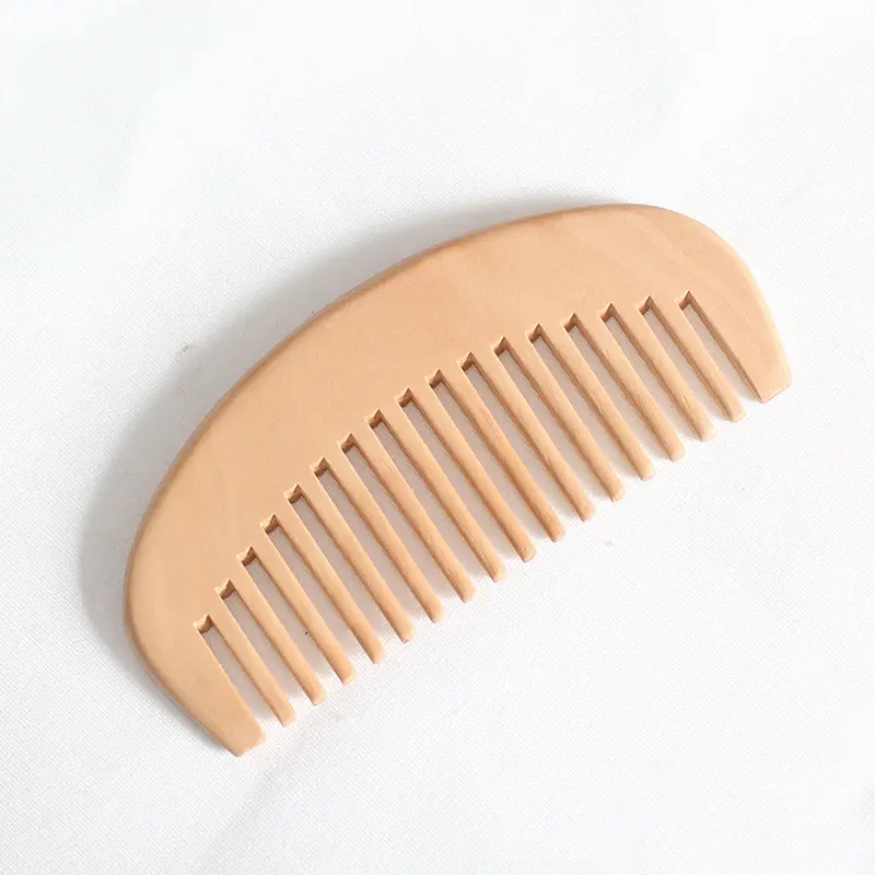 Peigne de poche à barbe antistatique Luma personnalisé logo gratuit peigne en bois à cheveux prix bon marché peigne en bois à manche court