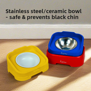 Comedero Kajima <span class=keywords><strong>Lego</strong></span> Square de Acero Inoxidable y Cerámica para Perros y Gatos con Diseño Antideslizante y Soporte para el Cuello para Alimentación Lenta - Product Image 5