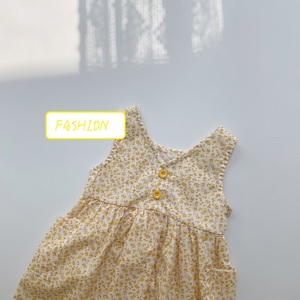 2022 estate nuovi bambini coreani gonna bambini fiore rotto senza maniche vestito da neonata - Product Image 5
