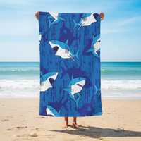 Serviette de plage Yabee personnalisable en microfibre gaufrée en plastique recyclé, séchage rapide, anti-sable, avec logo imprimé, motif dessin animé moderne, toutes saisons, pour adulte