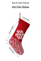 Chaussettes de Noël rouges en tricot moelleux à motif jacquard, sacs suspendus pour sapin de Noël, cheminée, décoration de maison, cadeau de fêtes