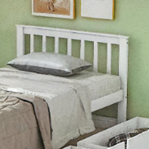 <span class=keywords><strong>Lit</strong></span> simple pour enfant en bois massif blanc moderne avec <span class=keywords><strong>tiroir</strong></span> pour garçons - Product Image 4