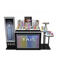 Ensemble de comptoirs d'exposition sur pied en métal pour cosmétiques et soins de la peau, stand pour centre commercial et magasin de détail, vitrine haut de gamme personnalisée