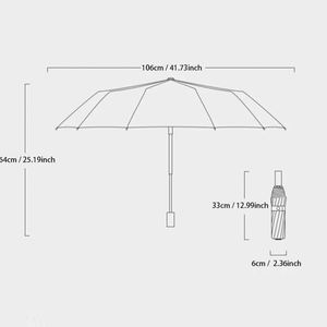 Paraguas Grande Automático con Mango Mecánico, Correa Ancha para la Muñeca, Resistente al Viento, Minimalista para Hombre, para Viajes de Negocios y Actividades al Aire Libre - Product Image 4