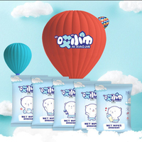 Mode écologique OEM Portable 10 pièces Extra doux Non tissé nettoyage lingettes humides pour bébés