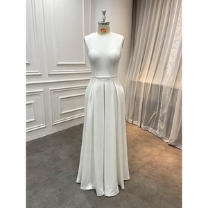 Robes décontractées de haute qualité pour femmes d'usine en gros <span class=keywords><strong>Combinaison</strong></span> blanche personnalisée Soirée formelle Robe d'invité pour mariage <span class=keywords><strong>avec</strong></span> ceinture - Product Image 1