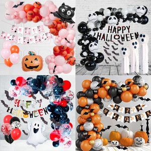 Arancione nero <span class=keywords><strong>palloncini</strong></span> di coriandoli <span class=keywords><strong>con</strong></span> Mylar <span class=keywords><strong>ragno</strong></span> palloncino per bambini a tema di Halloween festa sfondo decorazioni in aula ST996 - Product Image 2