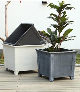 P453 Plastic Flower Pots &amp; <strong>Tall</strong> Square Planter Outdoor Stone-Like Large Square Bonsai Pot - Product Image 6
