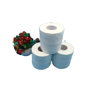 100% Recycle Pulp Wit Tissue Roll Natuurlijke Papieren Servet 2 Ply 200 Vellen Zijdepapier Custom Embossing Toiletpapier