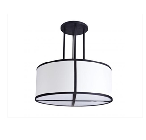 Round Shape 3-<b>Light</b> White Color Fabric Dump Shape Drum <b>Light</b> Ceiling Lamp with Brushed Nickel Metal for <b>Dining</b> Room Kitchen - Product Image 6