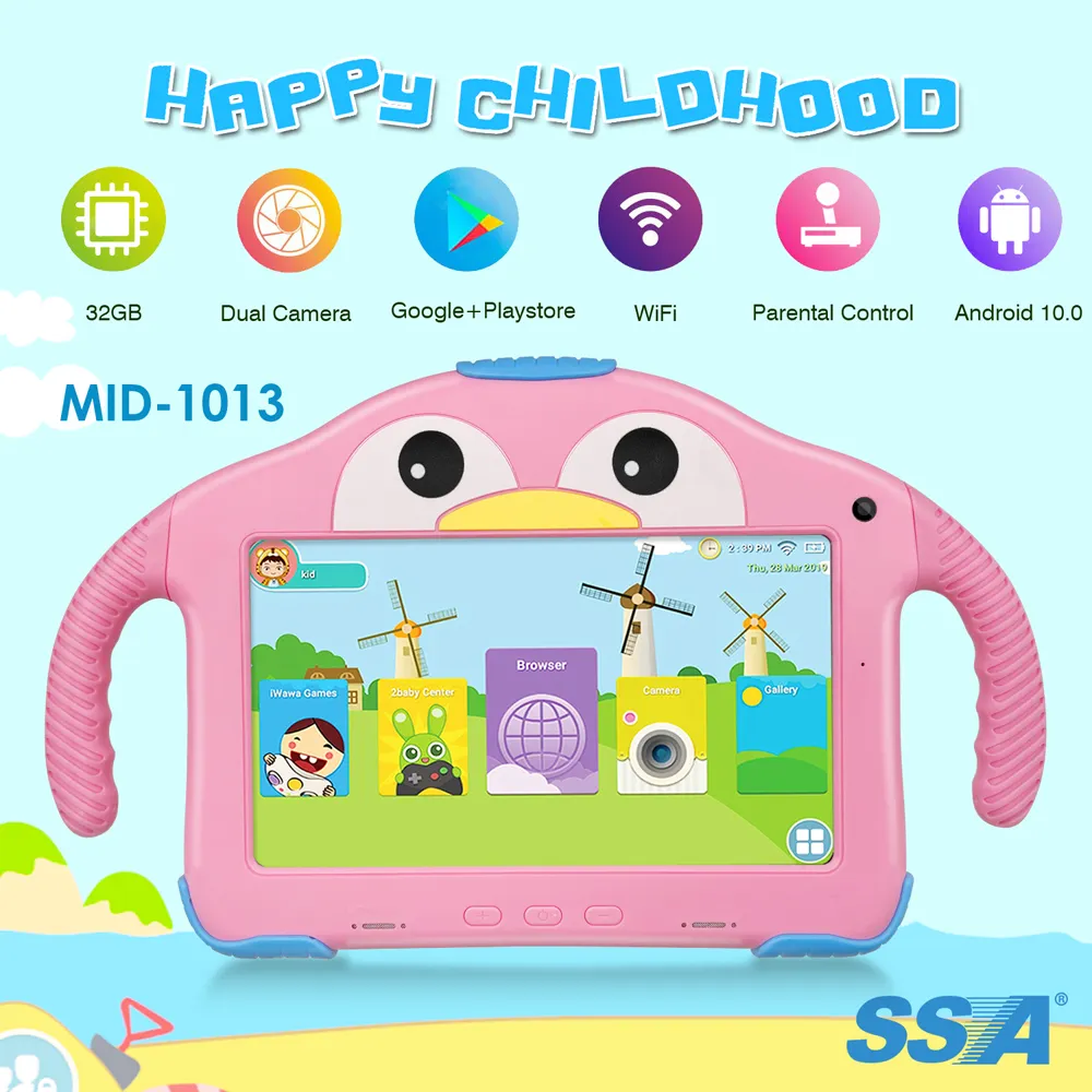 Amazon en çok satan doğum günü hediyesi çocuklar için önceden yüklenmiş eğitim APP Android 7 inç çocuklar Tablet Pc 32GB depolama