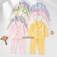Ensemble de pyjamas pour enfants en coton Guai Custom Design&Logo, vêtements de nuit doux à boutons pour enfants