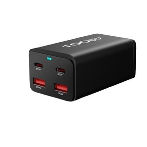 เครื่องชาร์จตั้งโต๊ะ 100W GAN 2A2C PD ชาร์จเร็วอะแดปเตอร์ USB C หลายพอร์ตสีดำ - Product Image 3