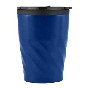 Taza Ello Twist de 350ml y 12oz al por mayor, taza de acero inoxidable 304, regalo promocional MS034, taza de doble pared con tapa de plástico negro en stock - Product Image 3