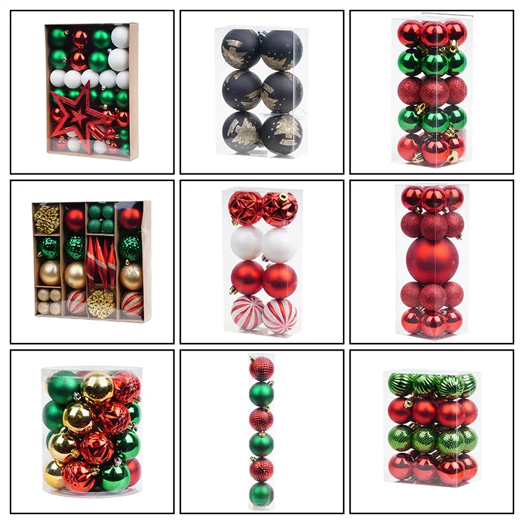 Colored Shatterproof Tree Hang Balls Decor Wholesale Plastic Decorations Ornaments Christmas Ball