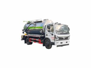 รถบรรทุกถังสุญญากาศ Dongfeng F7 ขนาด 10-12 ลูกบาศก์เมตร จากโรงงาน พร้อมประตูท้ายเปิดไฮดรอลิก ฟังก์ชั่นดูดและทำความสะอาดในตัว สำหรับส่งออก - Product Image 1
