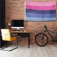 Drapeau de la fierté omnisexe double face en polyester rose, violet et bleu, bannière LGBTQ+ pour les événements de fierté, affichage intérieur et extérieur